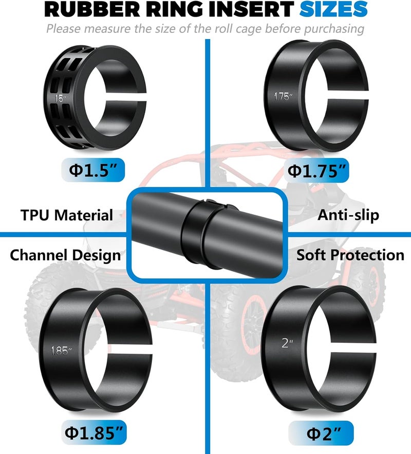 VAZESWIN 2PCS UTV Light Bar Mounts, Sturdy Aluminium Alloy LED Light Mounting Brackets, 360° Rotating Adjustable UTV Roll Bar Clamps Fit on 1.5" / 1.75" / 1.85" / 2" / 2.1" Roll Cages - Image 5